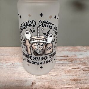 Graveyard Coffee Shop Frosted Glass Tumbler